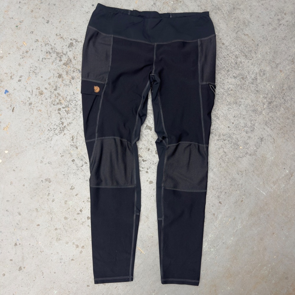 Fjallraven Abisko Trail Tights Womens XXL Black Hiking Leggings 89758